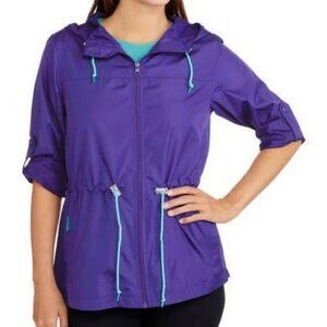 Weather Tamer Women's Purple Windbreaker Lightweight Hooded Rain Jack Sz. M NWOT